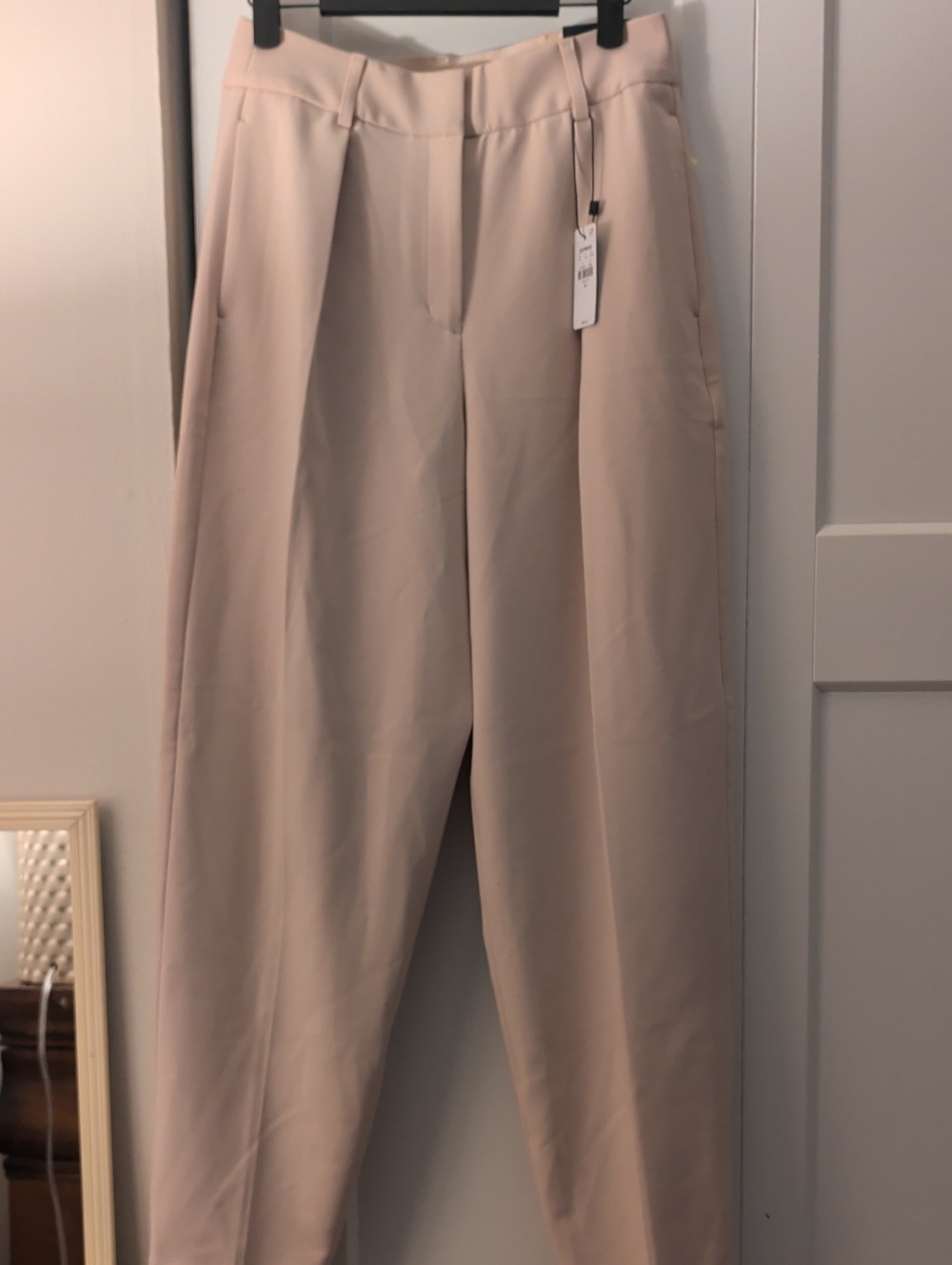 Express Women's Tailored High-Rise Trousers — Pale Beige